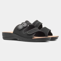 Shirley Womens Black Mule Sandal*Softlites Online