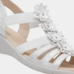 Sindy Womens Wedge Flower Sandal*Softlites Outlet