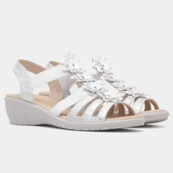 Sindy Womens Wedge Flower Sandal*Softlites Outlet