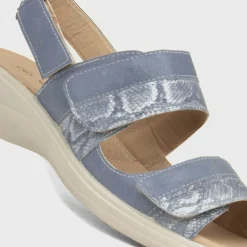 Stevie Womens Blue Easy Fasten Sandal*Softlites Best