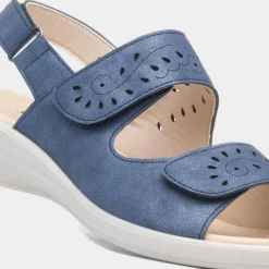 Susan Womens Blue Easy Fasten Sandal*Softlites Sale