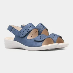 Susan Womens Blue Easy Fasten Sandal*Softlites Sale
