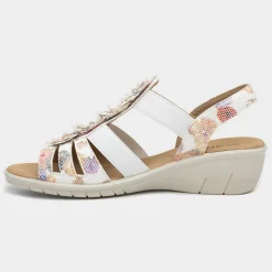Womens White Floral Sandals*Softlites Online