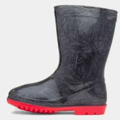 Kids Black Wellies*Spider-Man Fashion