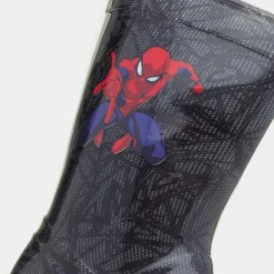 Kids Black Wellies*Spider-Man Fashion