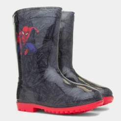 Kids Black Wellies*Spider-Man Fashion