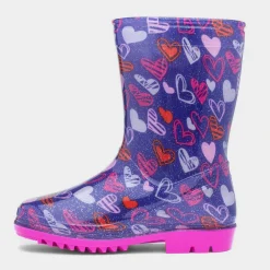 Sunny Girls Purple Love Hearts Welly*shoezone Online