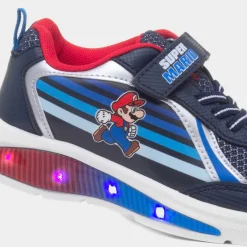 Kids Navy Light Up Trainers*Super Mario Hot