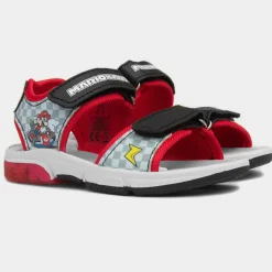 Kids Red Easy Fasten Light Up Sandal*Super Mario New