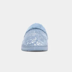 Flora Womens Blue Mule Slipper*The Slipper Company Online