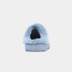 Flora Womens Blue Mule Slipper*The Slipper Company Online