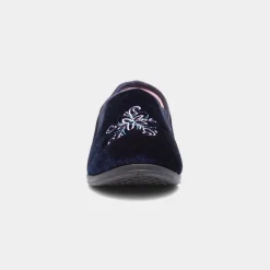 Ida Womens Navy Twin Gusset*The Slipper Company Outlet