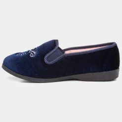 Ida Womens Navy Twin Gusset*The Slipper Company Outlet