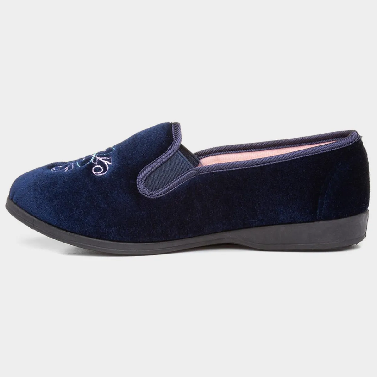 Ida Womens Navy Twin Gusset*The Slipper Company Outlet