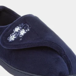 Olga Womens Navy Slipper*The Slipper Company Discount
