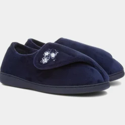 Olga Womens Navy Slipper*The Slipper Company Discount
