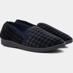 Reid Mens Navy Twin Gusset*The Slipper Company Best