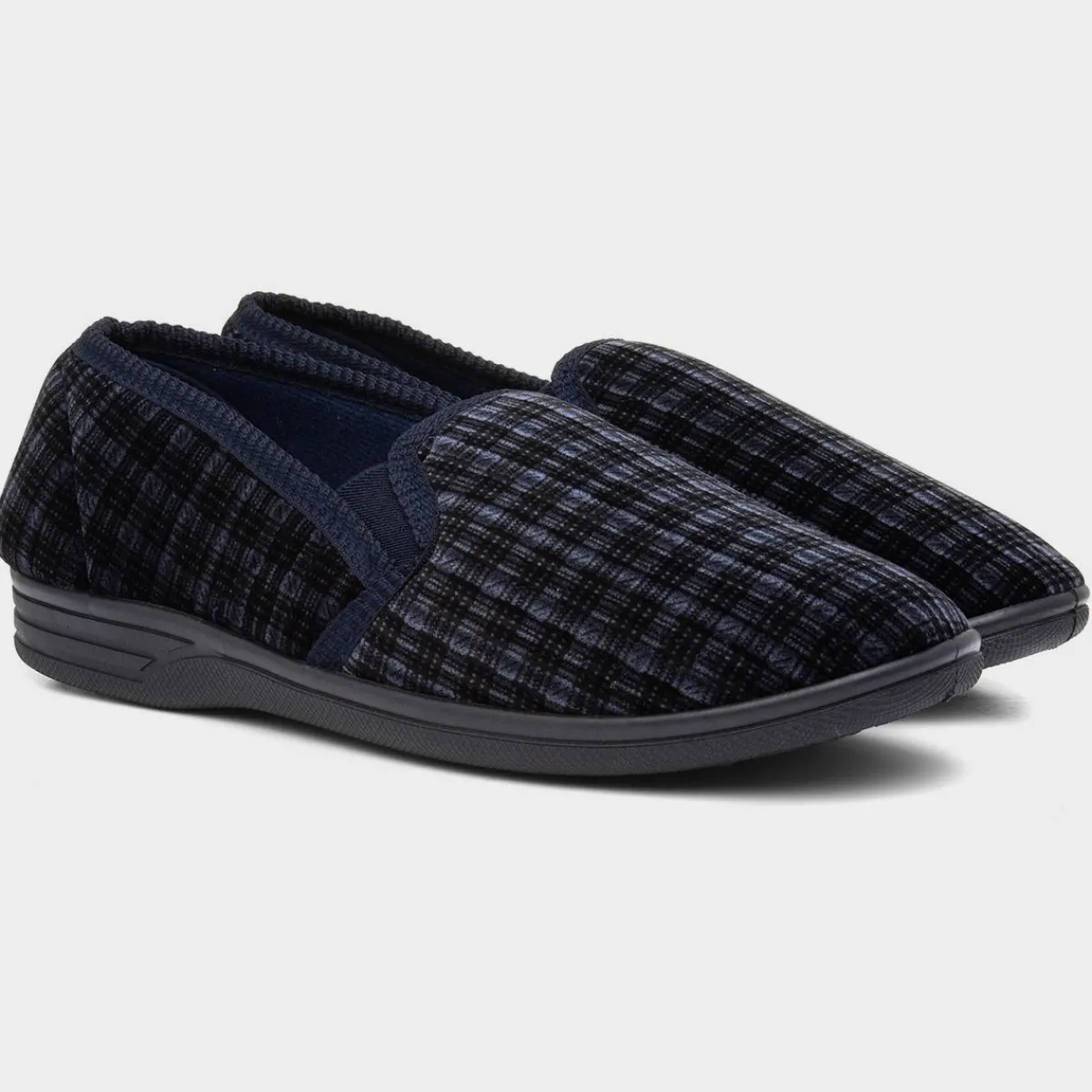Reid Mens Navy Twin Gusset*The Slipper Company Best
