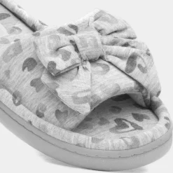 Womens Grey Open Toe Slipper*The Slipper Company Sale