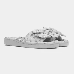 Womens Grey Open Toe Slipper*The Slipper Company Sale