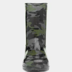Tide Boys Black & Green Camouflage Welly*shoezone New