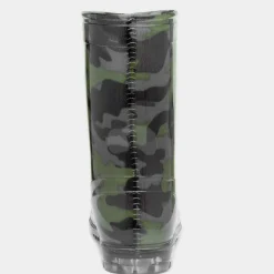 Tide Boys Black & Green Camouflage Welly*shoezone New