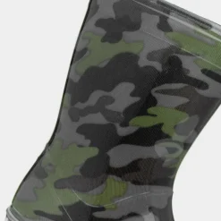 Tide Boys Black & Green Camouflage Welly*shoezone New