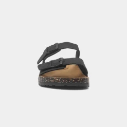 Mens Black Double Buckle Sandal*Totes Sale