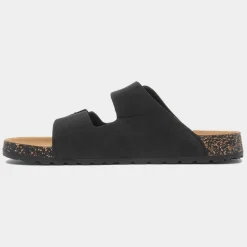 Mens Black Double Buckle Sandal*Totes Sale