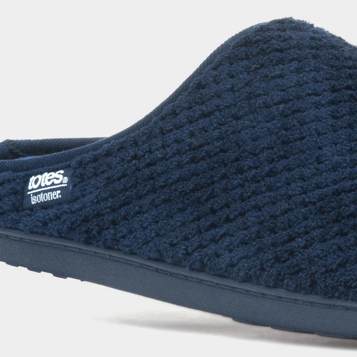 Swept Back Popcorn Mens Navy Mule Slipper*Totes New