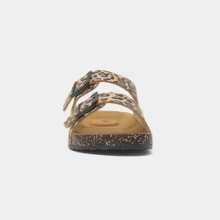 Womens Multi Double Buckle Leopard Sandal*Totes Sale