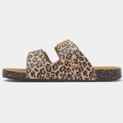 Womens Multi Double Buckle Leopard Sandal*Totes Sale