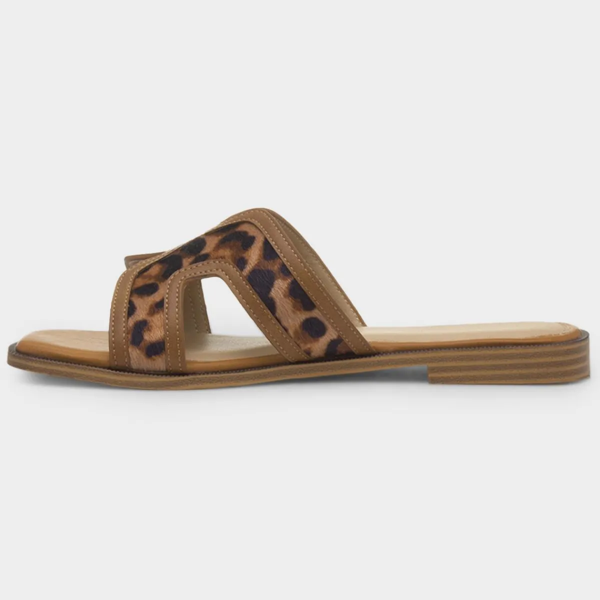 Alice Womens Tan Leopard Mule Sandal*Truffle New