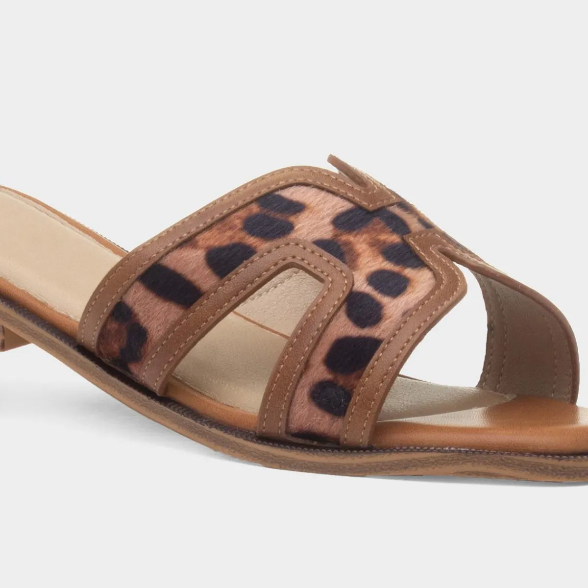 Alice Womens Tan Leopard Mule Sandal*Truffle New