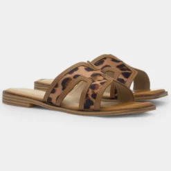 Alice Womens Tan Leopard Mule Sandal*Truffle New