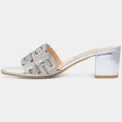 Billie Womens Silver Diamante Heel*Truffle Fashion