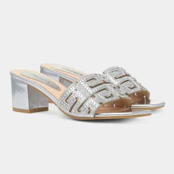 Billie Womens Silver Diamante Heel*Truffle Fashion