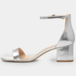 Blythe Womens Silver Heeled Sandal*Truffle Fashion