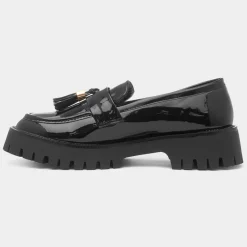 Cherie Womens Black Patent Chunky Loafer*Truffle New