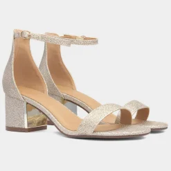 Halla Womens Shimmer Heeled Sandal*Truffle Best