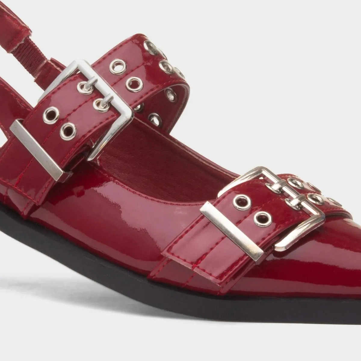 Miley Womens Slingback Buckle Shoe*Truffle Clearance