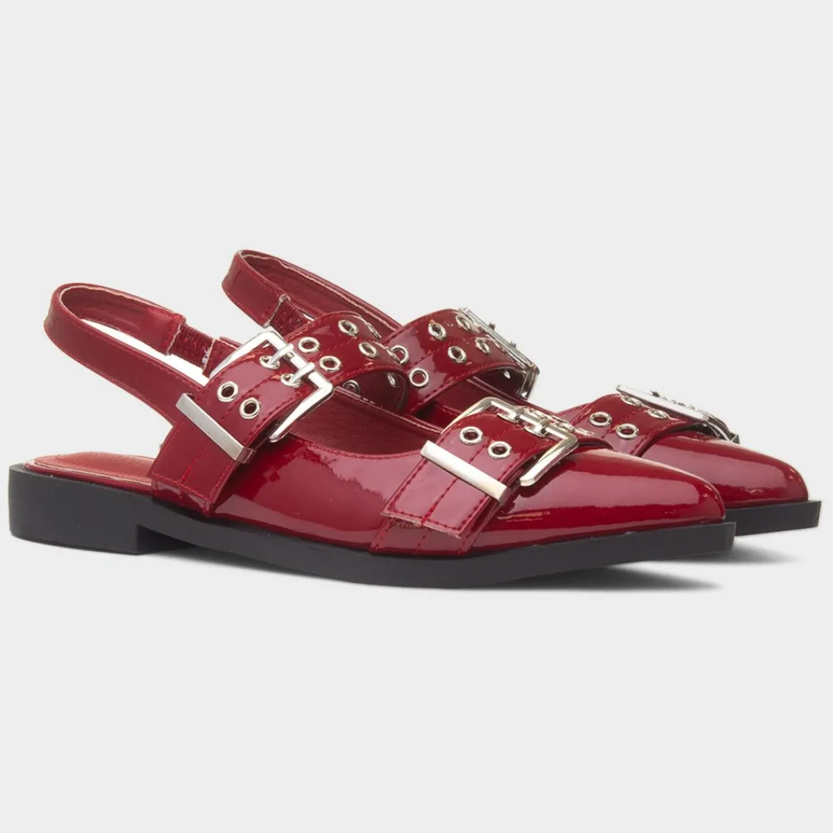 Miley Womens Slingback Buckle Shoe*Truffle Clearance