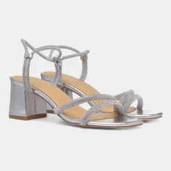 Ophelia Womens Silver Diamante Heel*Truffle Hot