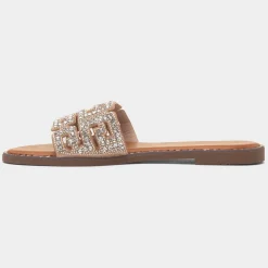 Rowan Womens Diamante Mule Sandal*Truffle New