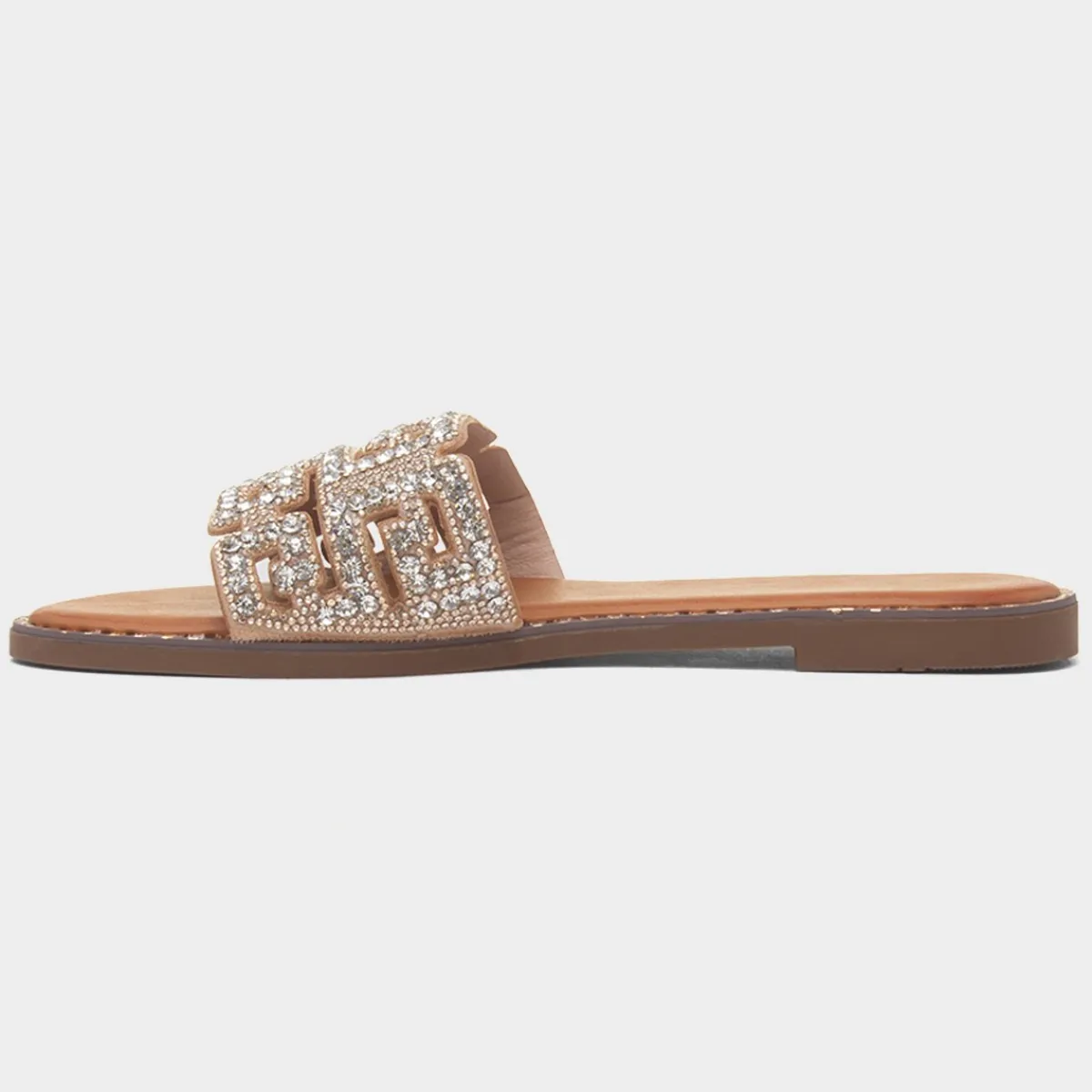 Rowan Womens Diamante Mule Sandal*Truffle New