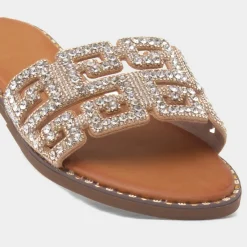 Rowan Womens Diamante Mule Sandal*Truffle New