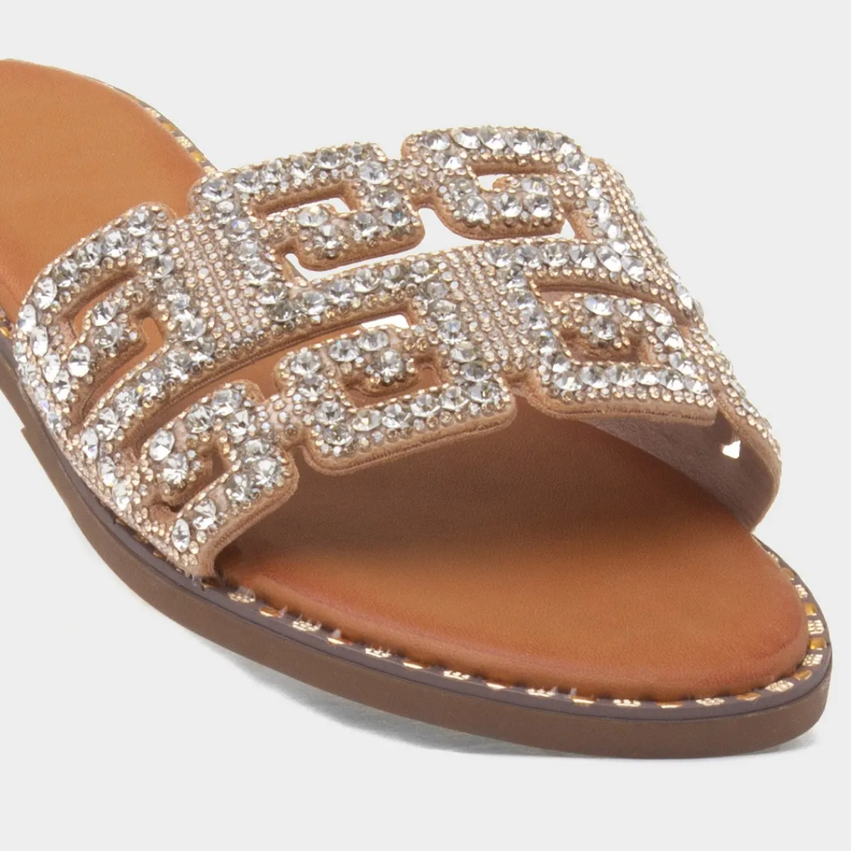 Rowan Womens Diamante Mule Sandal*Truffle New