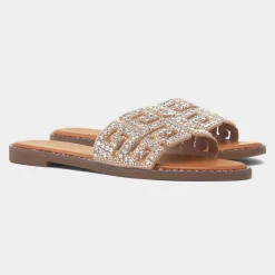 Rowan Womens Diamante Mule Sandal*Truffle New