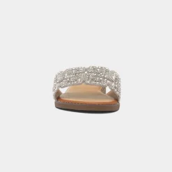 Rowan Womens Silver Diamante Mule Sandal*Truffle Fashion