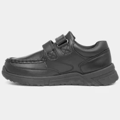 Fawster Boys Black Easy Fasten School Shoe*Trux Outlet